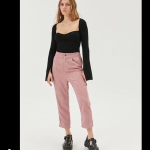 LIONESS CORTEZ CORDUROY TAPERED PANTS IN PINK
